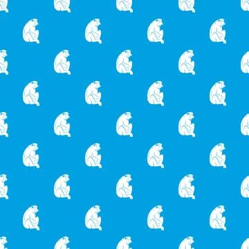 Orangutan pattern seamless blue 스톡 일러스트