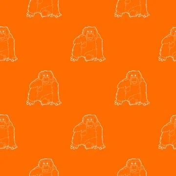 Orangutan pattern vector orange イラスト素材