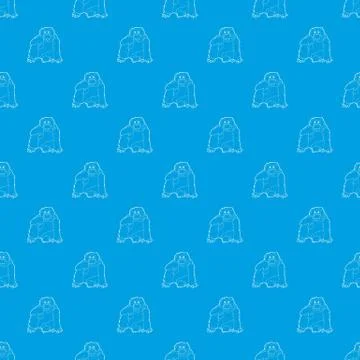 Orangutan pattern vector seamless blue 스톡 일러스트