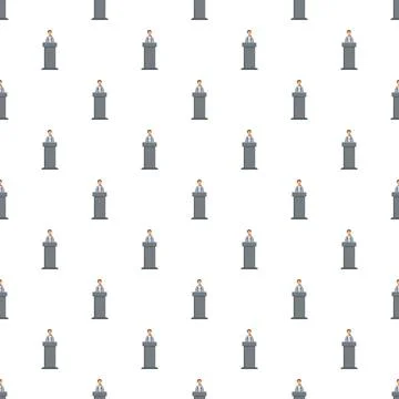 Orator pattern on podium in public speaking event Stock Illustration