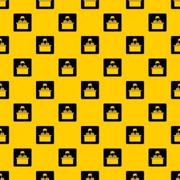 Orator speaking from tribune pattern vector Stock Illustration