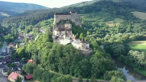 The ORAVA CASTLE in Slovakia Stock Footage 201469250