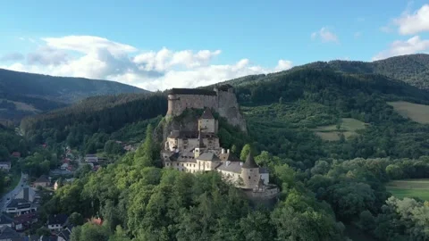 The ORAVA CASTLE in Slovakia Stock Footage 201469420
