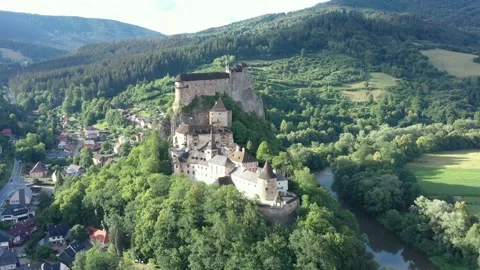 The ORAVA CASTLE in Slovakia Stock Footage 201472890
