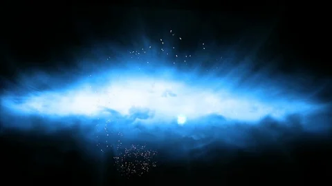 Orb in Helix Path with Blue Special Effects:  Looping Stock Footage 96253172