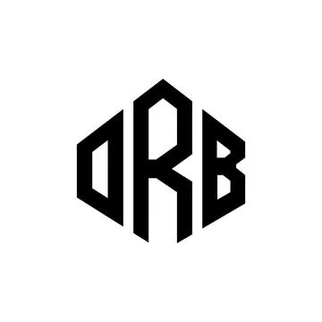 ORB letter logo design with polygon shape. ORB polygon and cube shape logo .. Stock Illustration