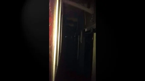 Orb of light appears on camera at disused gaol Stock Footage 109389189