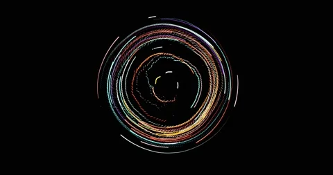 Orb light in spiral. Multicolor ines in vortex. Abstract neon background ring. Stock Footage 169792934