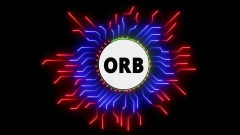 Orb neon light circuit network technology Stock Illustration