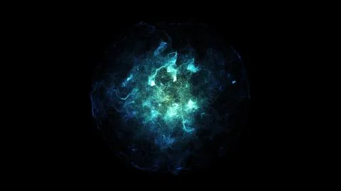 Orb particle simulate blue energy plasma form. Stock Illustration