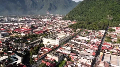Orbiatl view of Downtown orizaba Stock Footage 163695830