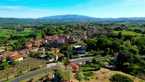 Orbit-Aerial drone 4K view Quarata Villa Tuscany Italy Stock-Footage 194124032
