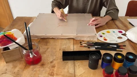 Orbit around frame applying gutta Stock Footage 330611838