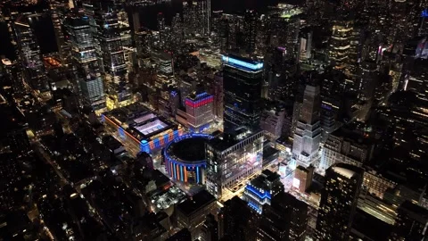 Orbit around Madison Square Garden and Moynihan Train Hall Stock-Footage 344752681