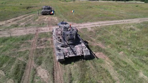 Orbit around tanks Stock Footage 250980222