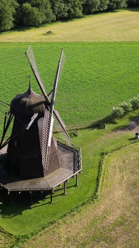 Orbit around windmill 1 Stock Footage 277158783