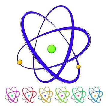 Orbit atom cartoon vector graphic Stock Illustration