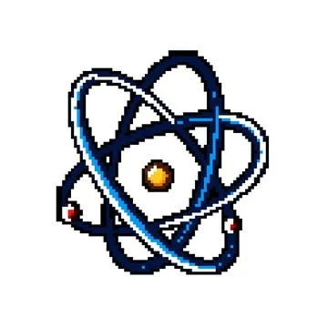 Orbit atom pixel art vector illustration Stock Illustration
