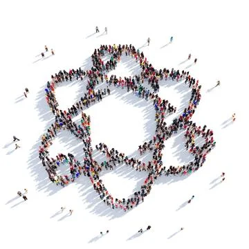 Orbit chemistry people 3D rendering Stock Illustration