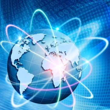 Orbit of comminications. abstract technology backgrounds Stock Photos