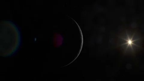 Orbit from Dark Side of Moon to Cratered... | Stock Video | Pond5