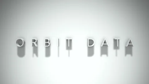 Orbit data 3D title animation with shadows on a white background Stock Footage 296853528