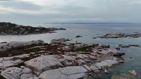 Orbit Drone Flight Around Coastal Rocks at Low Altitude Vídeo Stock 333235518