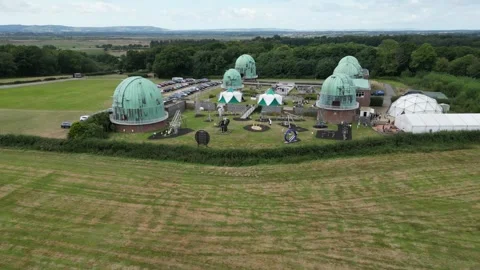 Orbit Drone Shot of Science Observatory, Herstmonceux, England Stock Footage 303282218