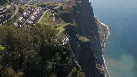 Orbit drone view of Cabo Girao. The tallest viewpoint to the ocean in Europe Video stock 222612258