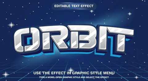 Orbit editable vector text effect Illustrazione stock