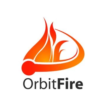 Orbit fire logo concept design. Symbol graphic template element Stock Illustration