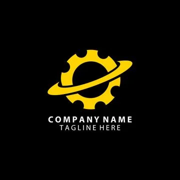 Orbit gear logo design vector Stock Illustration
