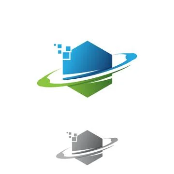 Orbit hexagon Illustrazione stock