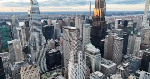 Orbit Left Around Chrysler Building Toward Central Park and Billionaires Row Stock-Footage 345292020