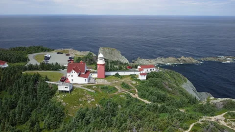 An orbit of the Long Point Lighthouse at Crow Head, Part 3 Stock Footage 228683949