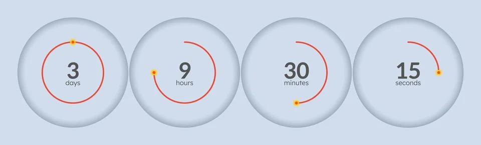 Orbit minimal circular countdown timer set 库存插图