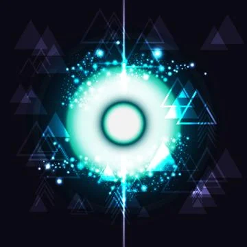 Orbit, particles digital technology futuristic abstract background Stock Illustration