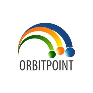 Orbit point logo concept design. Symbol graphic template element Illustrazione stock