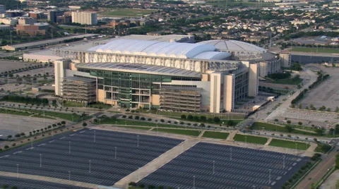 Orbit of Reliant Park past Reliant Stadium and the Houston Astrodome. Shot in Stock Footage 59510576