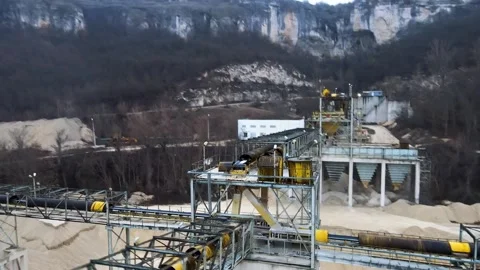 Orbit Rusty Aged Refinery Coal Plant Transportation Reveal Railway Dead Forest Stock Footage 274132546