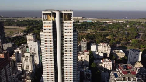 Orbit Shot Of High-rise Building Le Parc Skyscraper In Buenos Aires City, Video stock 235001112