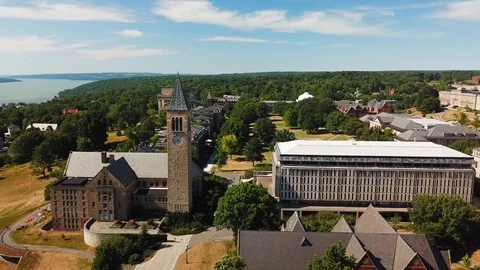 Orbit Shot of McGraw Tower at Cornell University Part 4 Stock Footage 92709104