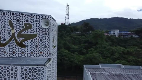 Orbit shot on the minaret mosque Stock Footage 320209357