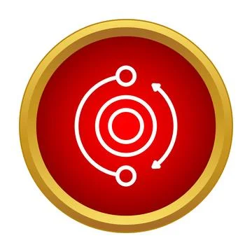 Orbit system icon showing celestial body rotation Stock Illustration