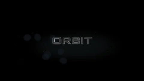 Orbit title metal text on black alpha channel background Stock Footage 295908105