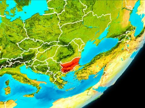 Orbit view of Bulgaria Stock Illustration
