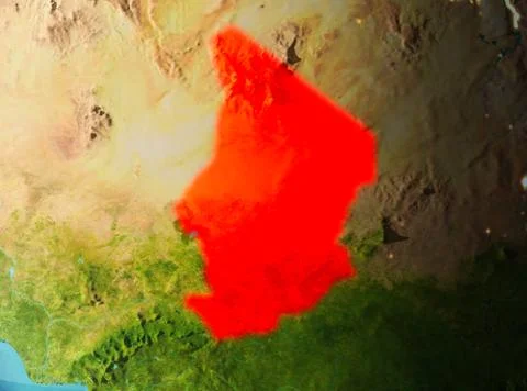 Orbit view of Chad Stock Illustration