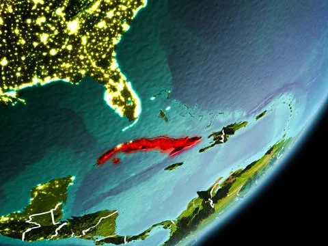 Orbit view of Cuba Illustrazione stock
