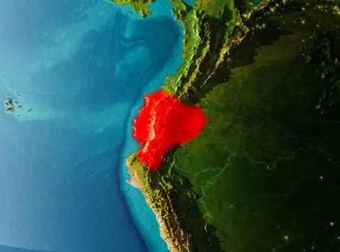 Orbit view of Ecuador Stock Illustration
