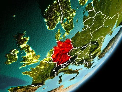 Orbit view of Germany Illustrazione stock